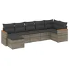 Image de Vidaxl Salon De Jardin Avec Coussins 7 Pcs Gris RÃ©sine TressÃ©e