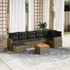 Image de Vidaxl Salon De Jardin 8 Pcs Avec Coussins Gris RÃ©sine TressÃ©e