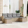 Image de Vidaxl Salon De Jardin Avec Coussins 6pcs MÃ©lange Beige RÃ©sine TressÃ©e