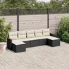 Image de Vidaxl Salon De Jardin 7 Pcs Avec Coussins Noir RÃ©sine TressÃ©e
