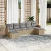 Image de Vidaxl Salon De Jardin Avec Coussins 7pcs MÃ©lange Beige RÃ©sine TressÃ©e