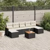 Image de Vidaxl Salon De Jardin 8 Pcs Avec Coussins Noir RÃ©sine TressÃ©e