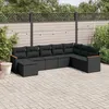 Image de Vidaxl Salon De Jardin 8 Pcs Avec Coussins Noir RÃ©sine TressÃ©e