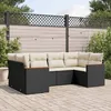 Image de Vidaxl Salon De Jardin 6 Pcs Avec Coussins Noir RÃ©sine TressÃ©e