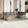 Image de Vidaxl Salon De Jardin Avec Coussins 9pcs MÃ©lange Beige RÃ©sine TressÃ©e