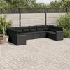 Image de Vidaxl Salon De Jardin 10 Pcs Avec Coussins Noir RÃ©sine TressÃ©e