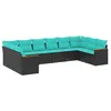 Image de Vidaxl Salon De Jardin 10 Pcs Avec Coussins Noir RÃ©sine TressÃ©e