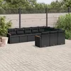 Image de Vidaxl Salon De Jardin 10 Pcs Avec Coussins Noir RÃ©sine TressÃ©e