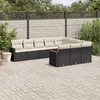 Image de Vidaxl Salon De Jardin 10 Pcs Avec Coussins Noir RÃ©sine TressÃ©e