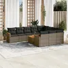 Image de Vidaxl Salon De Jardin 11 Pcs Avec Coussins Gris RÃ©sine TressÃ©e