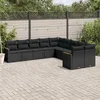 Image de Vidaxl Salon De Jardin 10 Pcs Avec Coussins Noir RÃ©sine TressÃ©e