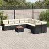 Image de Vidaxl Salon De Jardin 11 Pcs Avec Coussins Noir RÃ©sine TressÃ©e