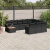 Image de Vidaxl Salon De Jardin 11 Pcs Avec Coussins Noir RÃ©sine TressÃ©e