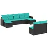 Image de Vidaxl Salon De Jardin 9 Pcs Avec Coussins Noir RÃ©sine TressÃ©e