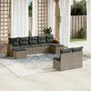 Image de Vidaxl Salon De Jardin 9 Pcs Avec Coussins Gris RÃ©sine TressÃ©e