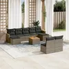 Image de Vidaxl Salon De Jardin Avec Coussins 10 Pcs Gris RÃ©sine TressÃ©e