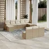 Image de Vidaxl Salon De Jardin Avec Coussins 10 Pcs Beige RÃ©sine TressÃ©e