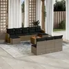 Image de Vidaxl Salon De Jardin 11 Pcs Avec Coussins Gris RÃ©sine TressÃ©e