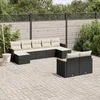 Image de Vidaxl Salon De Jardin 9 Pcs Avec Coussins Noir RÃ©sine TressÃ©e