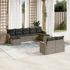 Image de Vidaxl Salon De Jardin 9 Pcs Avec Coussins Gris RÃ©sine TressÃ©e