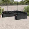 Image de Vidaxl Salon De Jardin 11 Pcs Avec Coussins Noir RÃ©sine TressÃ©e