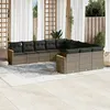 Image de Vidaxl Salon De Jardin 11 Pcs Avec Coussins Gris RÃ©sine TressÃ©e