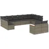 Image de Vidaxl Salon De Jardin Avec Coussins 12 Pcs Gris RÃ©sine TressÃ©e