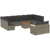 Image de Vidaxl Salon De Jardin Avec Coussins 13 Pcs Gris RÃ©sine TressÃ©e