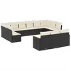 Image de Vidaxl Salon De Jardin Avec Coussins 13 Pcs Noir RÃ©sine TressÃ©e
