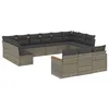 Image de Vidaxl Salon De Jardin Avec Coussins 13 Pcs Gris RÃ©sine TressÃ©e