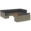 Image de Vidaxl Salon De Jardin Avec Coussins 14 Pcs Gris RÃ©sine TressÃ©e