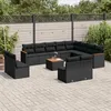 Image de Vidaxl Salon De Jardin Avec Coussins 13 Pcs Noir RÃ©sine TressÃ©e