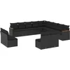 Image de Vidaxl Salon De Jardin Avec Coussins 13 Pcs Noir RÃ©sine TressÃ©e