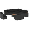 Image de Vidaxl Salon De Jardin Avec Coussins 14 Pcs Noir RÃ©sine TressÃ©e