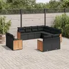 Image de Vidaxl Salon De Jardin 11 Pcs Avec Coussins Noir RÃ©sine TressÃ©e