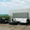 Image de Vidaxl Salon De Jardin 12 Pcs Avec Coussins Noir RÃ©sine TressÃ©e