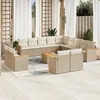 Image de Vidaxl Salon De Jardin Avec Coussins 14 Pcs Beige RÃ©sine TressÃ©e