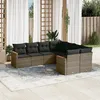 Image de Vidaxl Salon De Jardin 8 Pcs Avec Coussins Gris RÃ©sine TressÃ©e