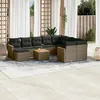 Image de Vidaxl Salon De Jardin 11 Pcs Avec Coussins Gris RÃ©sine TressÃ©e