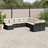 Image de Vidaxl Salon De Jardin 11 Pcs Avec Coussins Noir RÃ©sine TressÃ©e