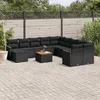 Image de Vidaxl Salon De Jardin 12 Pcs Avec Coussins Noir RÃ©sine TressÃ©e