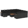 Image de Vidaxl Salon De Jardin Avec Coussins 13 Pcs Noir RÃ©sine TressÃ©e