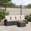 Image de Vidaxl Salon De Jardin 5 Pcs Avec Coussins Noir RÃ©sine TressÃ©e