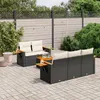 Image de Vidaxl Salon De Jardin 6 Pcs Avec Coussins Noir RÃ©sine TressÃ©e