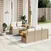 Image de Vidaxl Salon De Jardin Avec Coussins 6 Pcs Beige RÃ©sine TressÃ©e