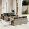 Image de Vidaxl Salon De Jardin Avec Coussins 7 Pcs Gris RÃ©sine TressÃ©e