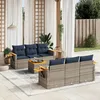 Image de Vidaxl Salon De Jardin 7 Pcs Avec Coussins Gris RÃ©sine TressÃ©e