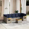 Image de Vidaxl Salon De Jardin 8 Pcs Avec Coussins Gris RÃ©sine TressÃ©e