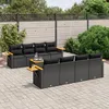 Image de Vidaxl Salon De Jardin 9 Pcs Avec Coussins Noir RÃ©sine TressÃ©e