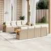 Image de Vidaxl Salon De Jardin Avec Coussins 9 Pcs Beige RÃ©sine TressÃ©e